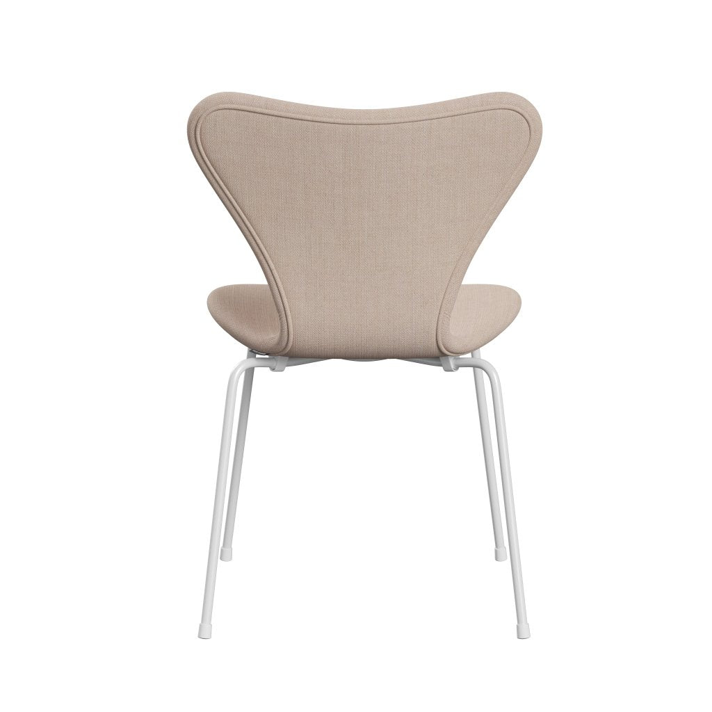 Fritz Hansen 3107 stol fuld polstring, hvid/sunniva 2 sand/blød lyserød