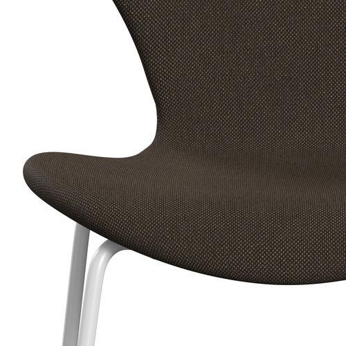 Fritz Hansen 3107 chaise complète complète, blanc / sunniva 2 chocolat / noir