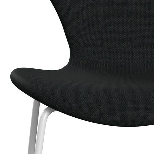 Fritz Hansen 3107 chaise complète complète, blanc / sunniva 2 noir (SV193)