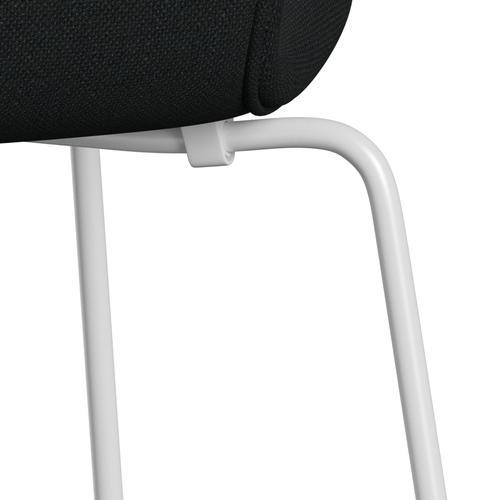 Fritz Hansen 3107 chaise complète complète, blanc / sunniva 2 noir (SV193)