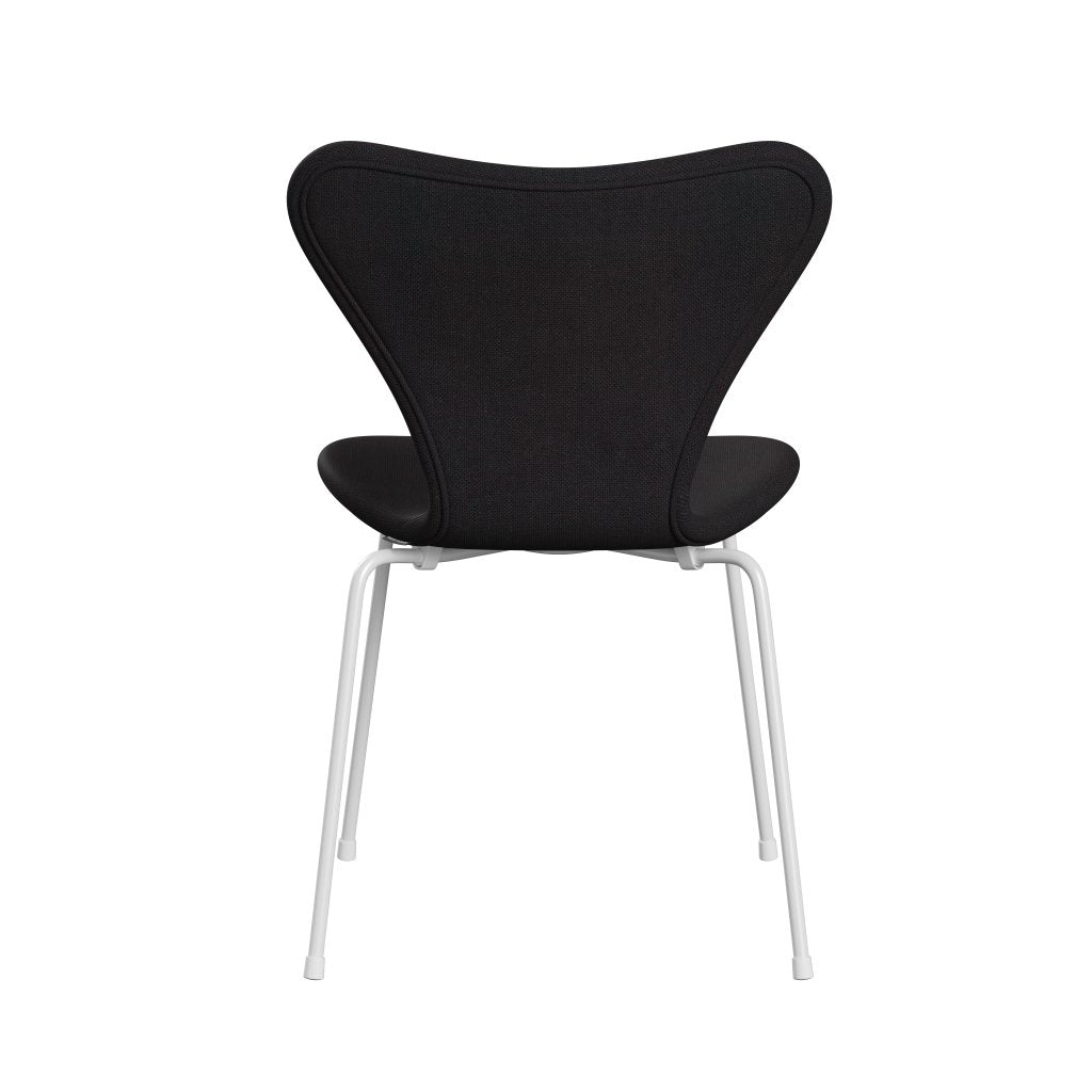 Fritz Hansen 3107 chaise complète complète, blanc / sunniva 2 noir (SV683)