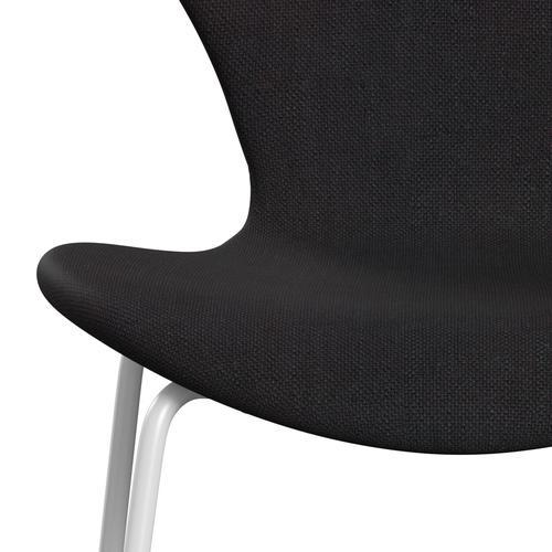 Fritz Hansen 3107 chaise complète complète, blanc / sunniva 2 noir (SV683)