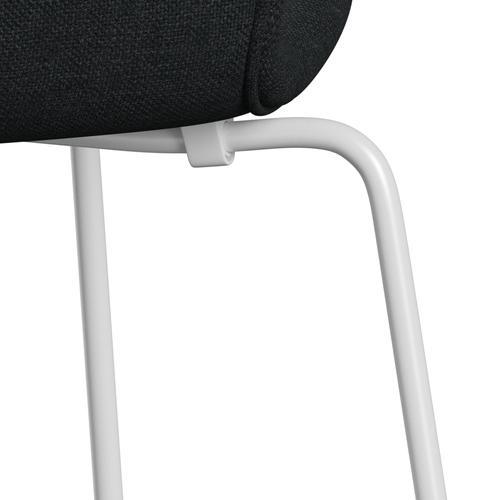 Fritz Hansen 3107 stol full klädsel, vit/sunniva 2 svart/mörkgrå