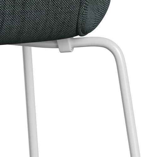 Fritz Hansen 3107 sedia piena tappezzeria, bianco/sunniva 2 nero/blu chiaro