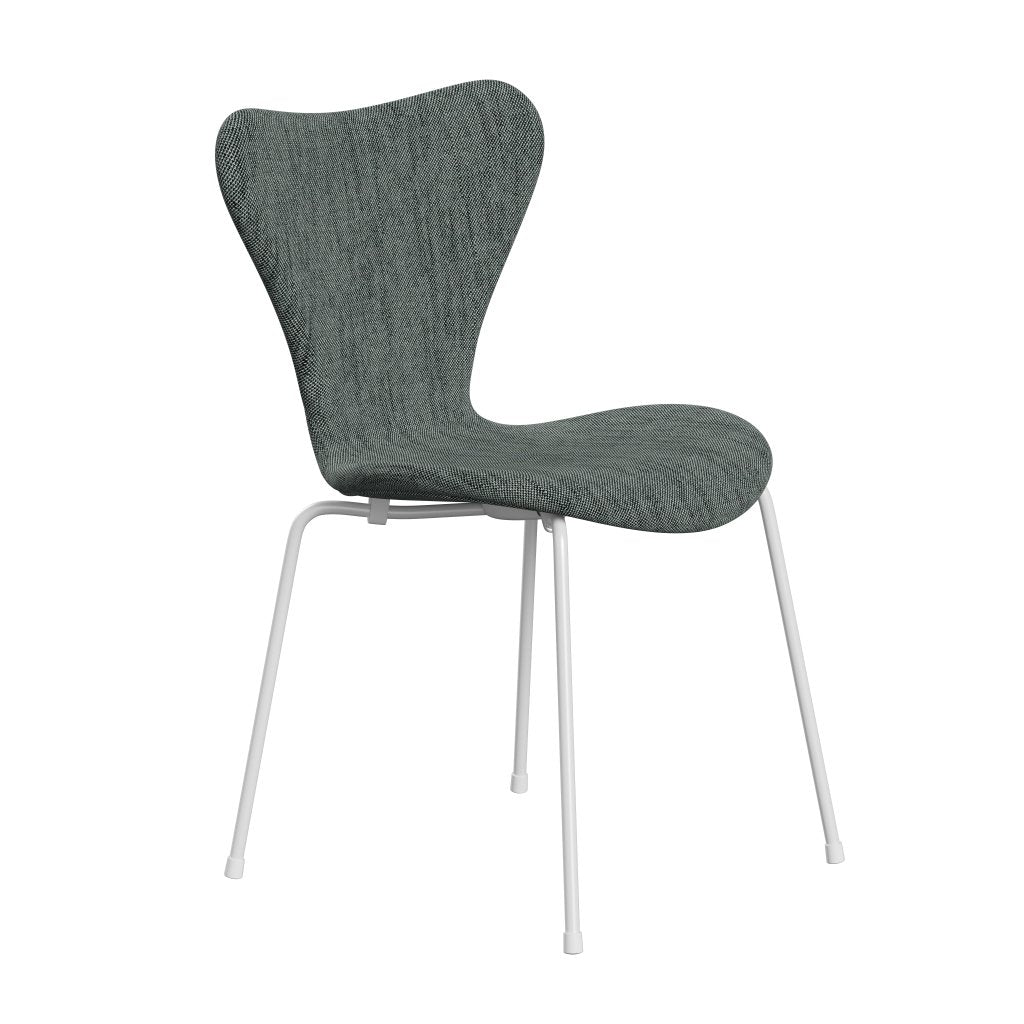 Fritz Hansen 3107 sedia piena tappezzeria, bianco/sunniva 2 nero/bianco