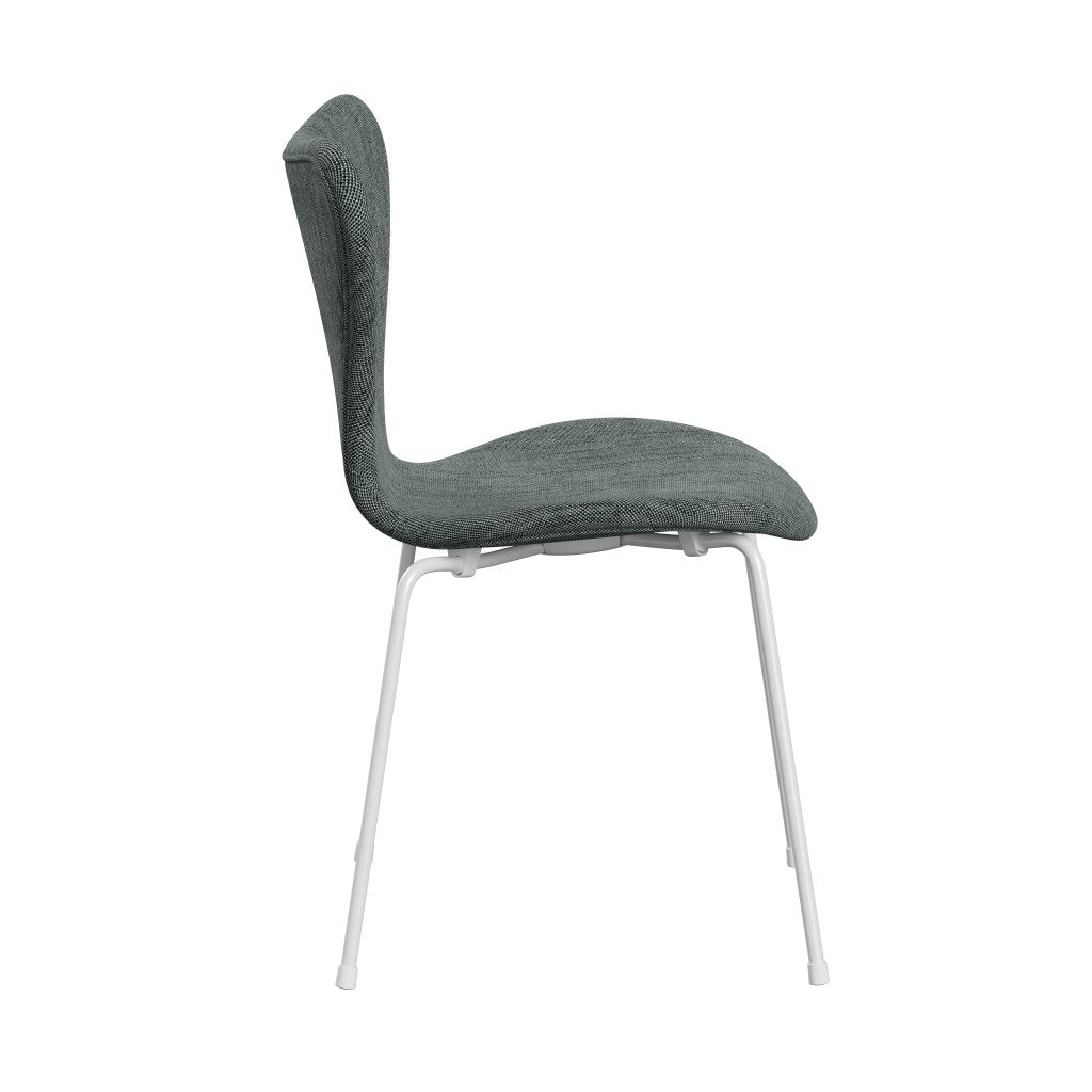 Fritz Hansen 3107 sedia piena tappezzeria, bianco/sunniva 2 nero/bianco