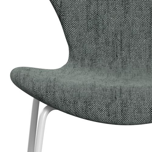 Fritz Hansen 3107 sedia piena tappezzeria, bianco/sunniva 2 nero/bianco