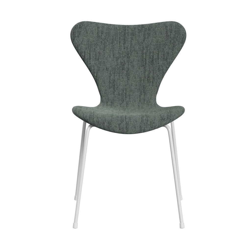 Fritz Hansen 3107 sedia piena tappezzeria, bianco/sunniva 2 nero/bianco