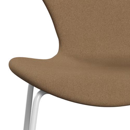 Fritz Hansen 3107 Chair Full Upholstery, White/Tonus Camel