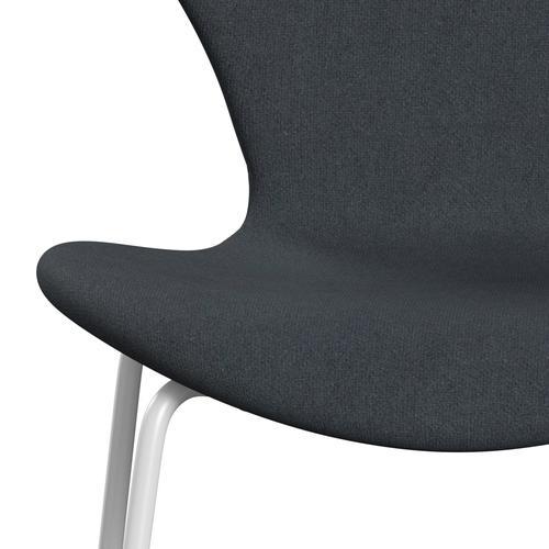 Fritz Hansen 3107 Stuhl voll Polster, weiß/tonus dunkelgrau