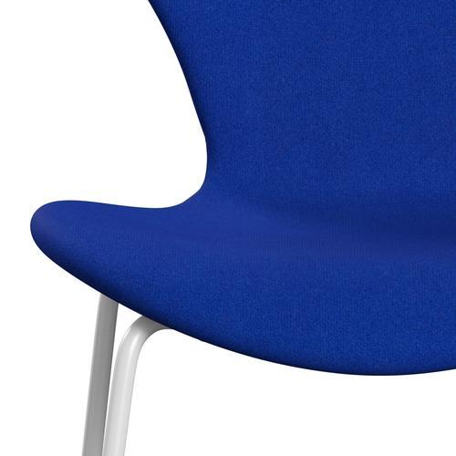 Fritz Hansen 3107 chaise complète complète, blanc / tonus bleu clair