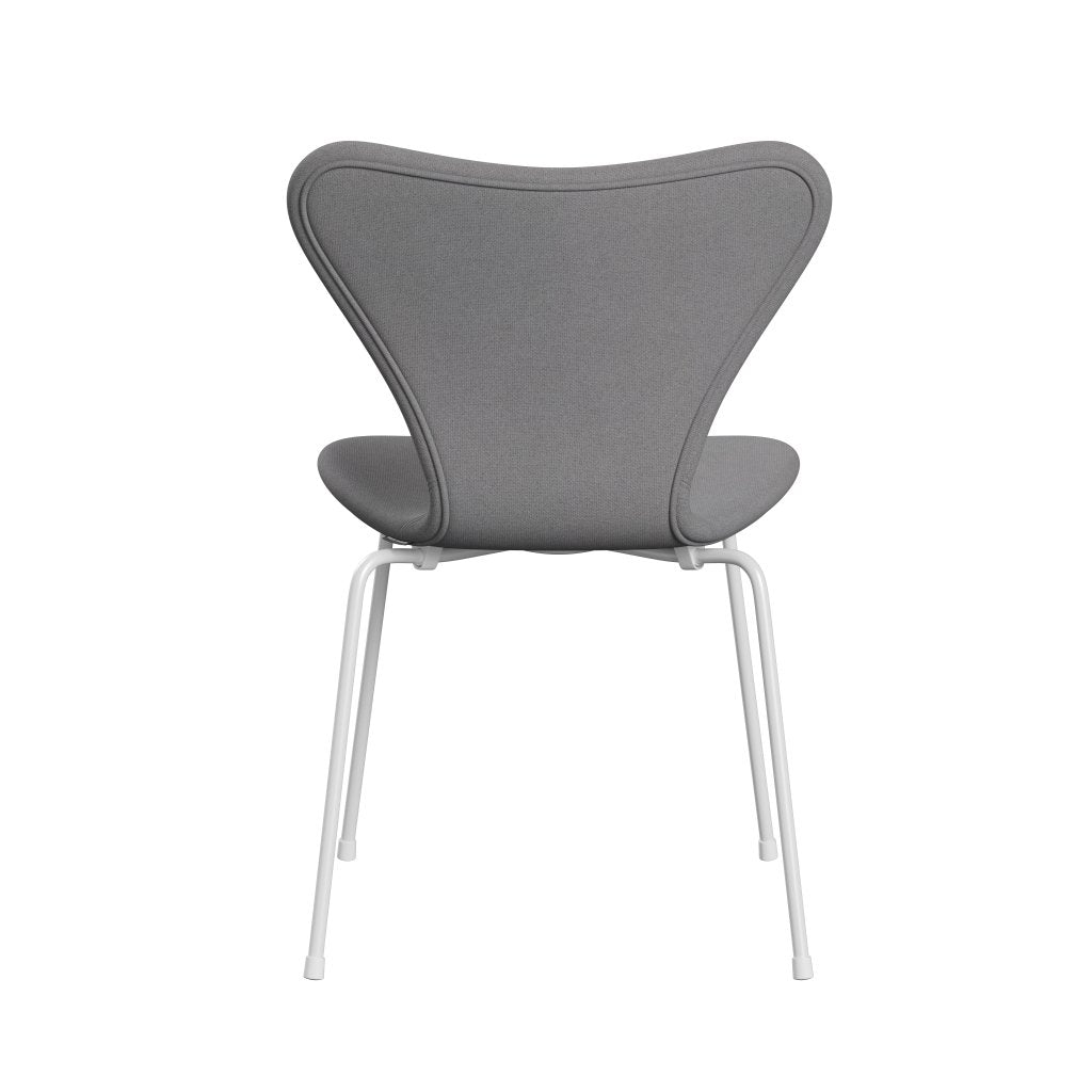 Fritz Hansen 3107 Silla tapicería completa, blanco/tono gris claro