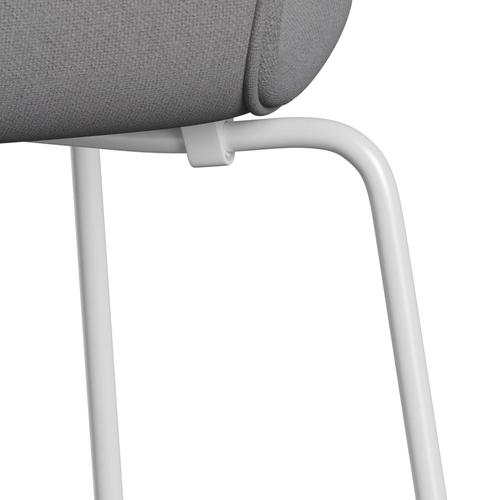 Fritz Hansen 3107 chaise complète complète, blanc / tonus gris clair