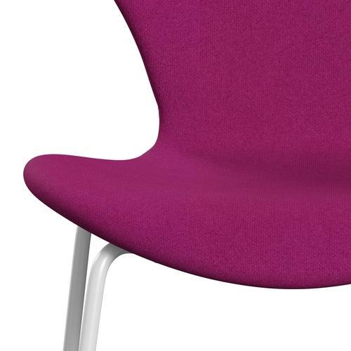 Fritz Hansen 3107 chaise complète complète, blanc / tonus rose