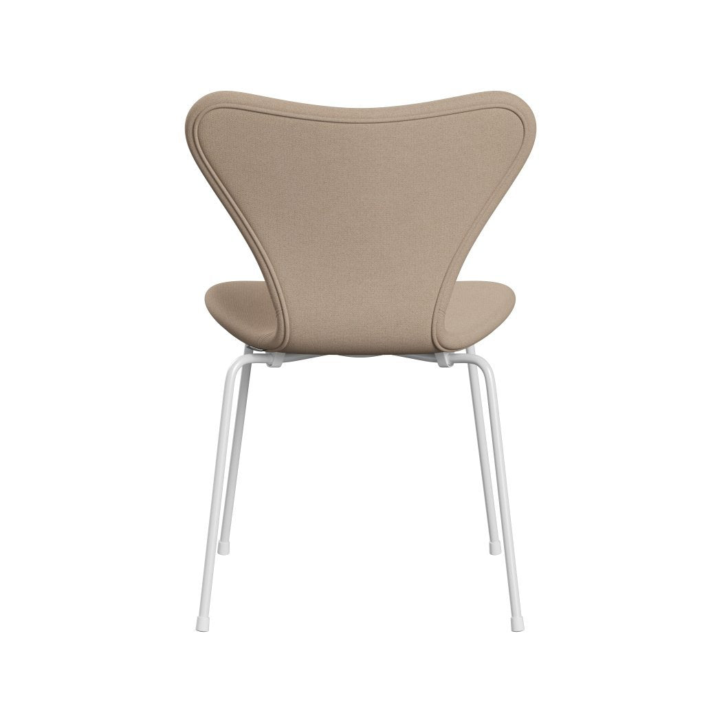 Fritz Hansen 3107 Stuhl Vollpolsterung, Weiß/Tonus Sand