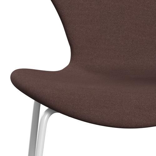 Fritz Hansen 3107 stol fuld polstring, hvid/tonus violet grå