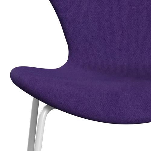 Fritz Hansen 3107 chaise complète complète, blanc / tonus violet