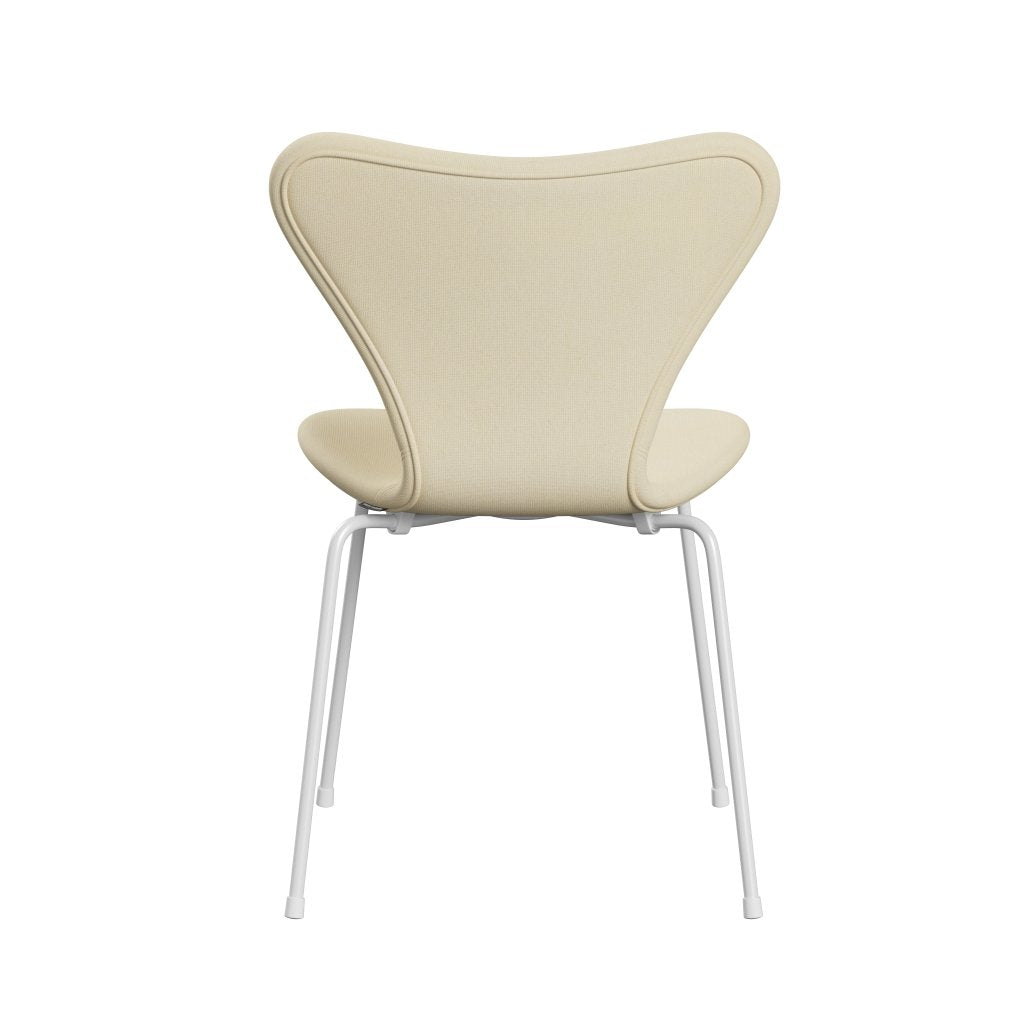 Fritz Hansen 3107 chaise complète complète, blanc / tonus laine blanche