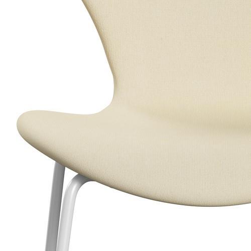 Fritz Hansen 3107 chaise complète complète, blanc / tonus laine blanche