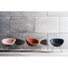 Fritz Hansen AJ Pot Lounge Sedia in polvere tessuto in acciaio rivestito, blu