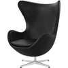 Fritz Hansen Le cuir de chaise salon d'oeuf, noir de base