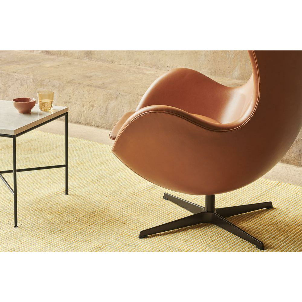 Fritz Hansen De eierlounge stoel leer, zwart/essentieel zwart