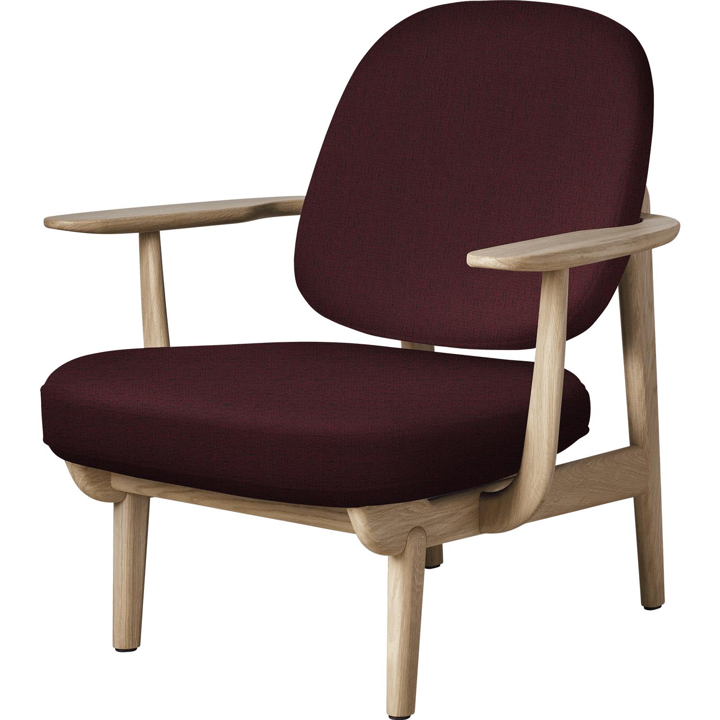 Fritz Hansen JH97 Fred Lounge Chair Lacked Oak, Red