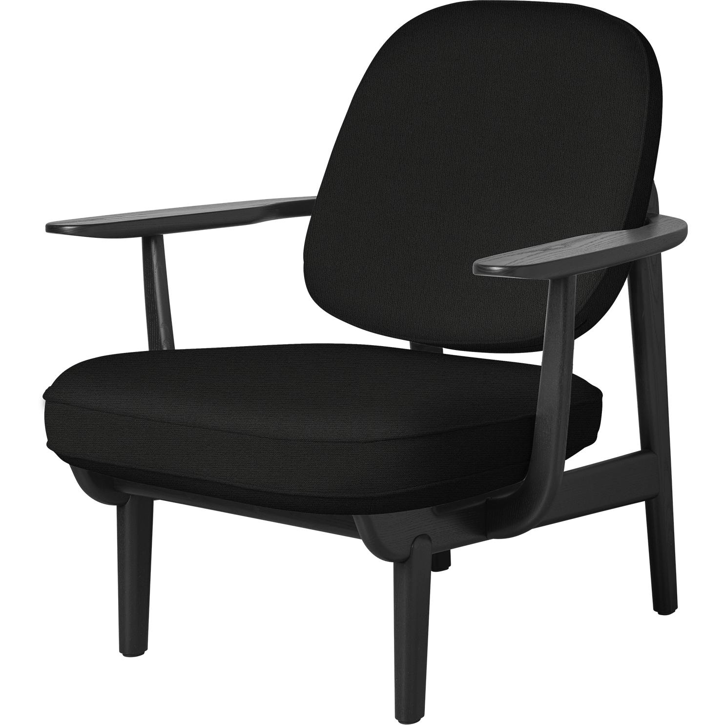 Fritz Hansen JH97 Fred Lounge Stuhl Schwarzfarbe Asche, schwarz