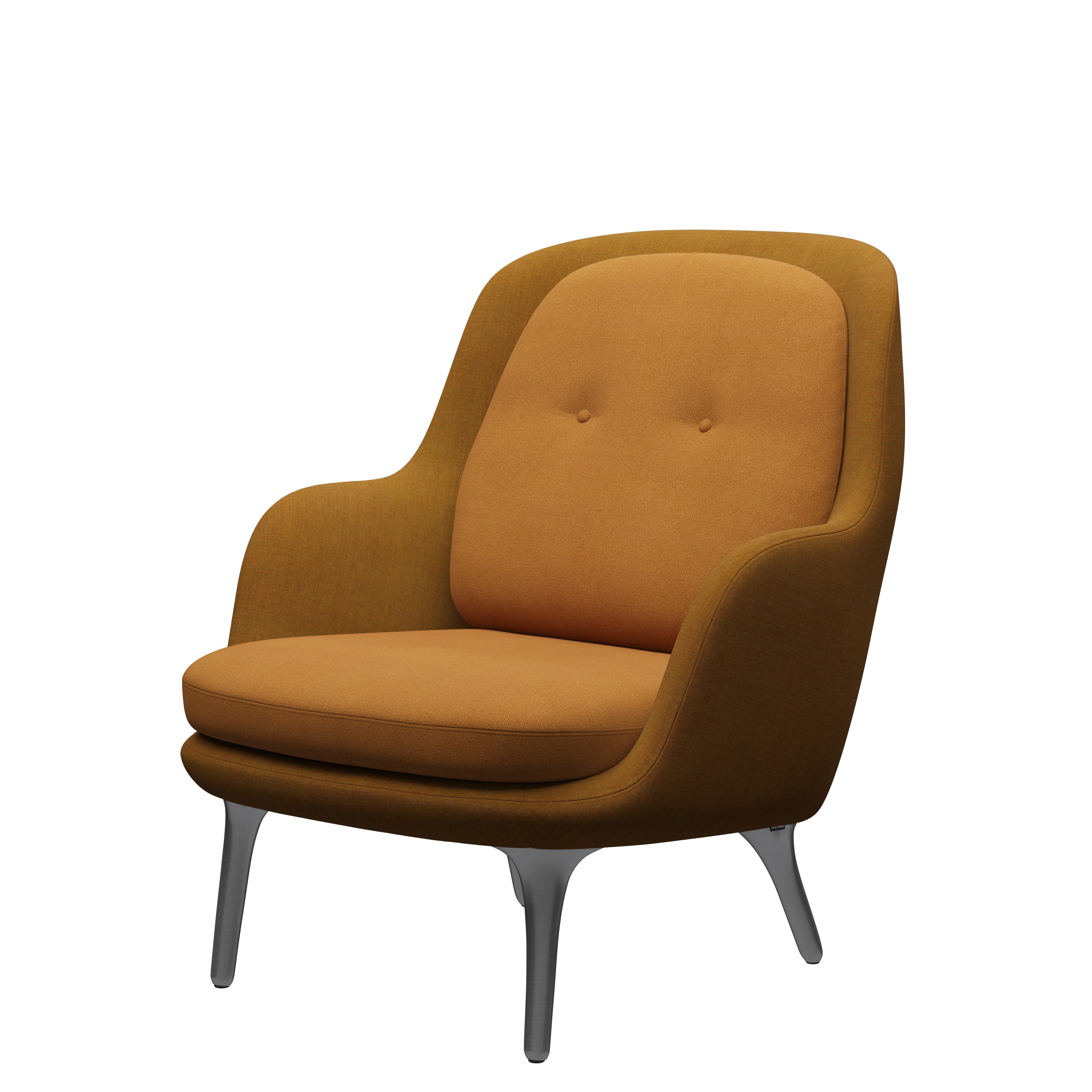 Fritz Hansen Fri Lounge Sedia in alluminio, giallo bruciato