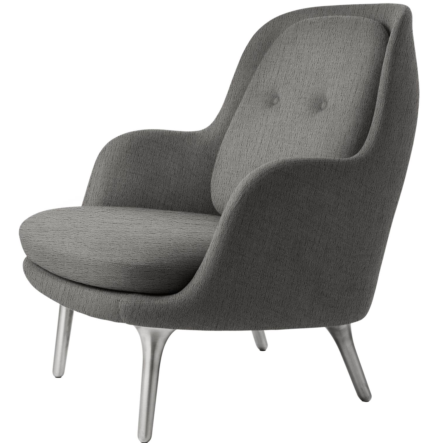 Fritz Hansen Fre lounge stol aluminium, sunniva beige