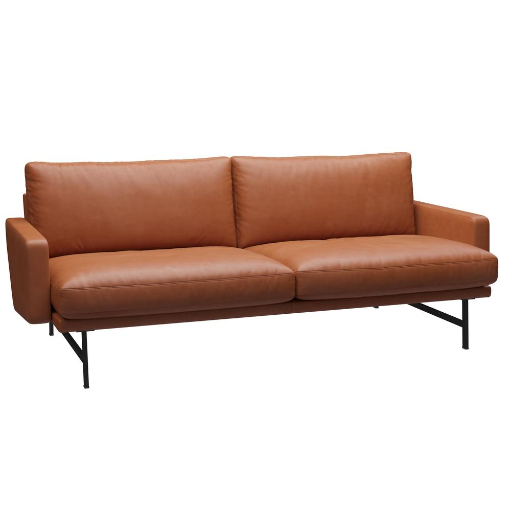 Fritz Hansen Lissoni sofa læder 2 personer, elegance valnød