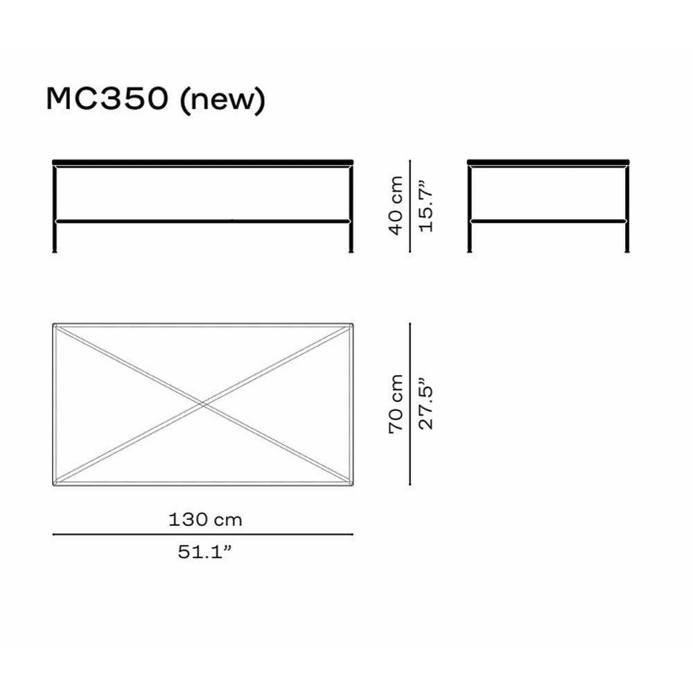 Fritz Hansen MC350 rektangulær sofabord, fløde