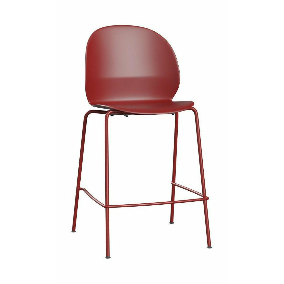 Fritz Hansen N02回收低吧台凳，深红色/深红色