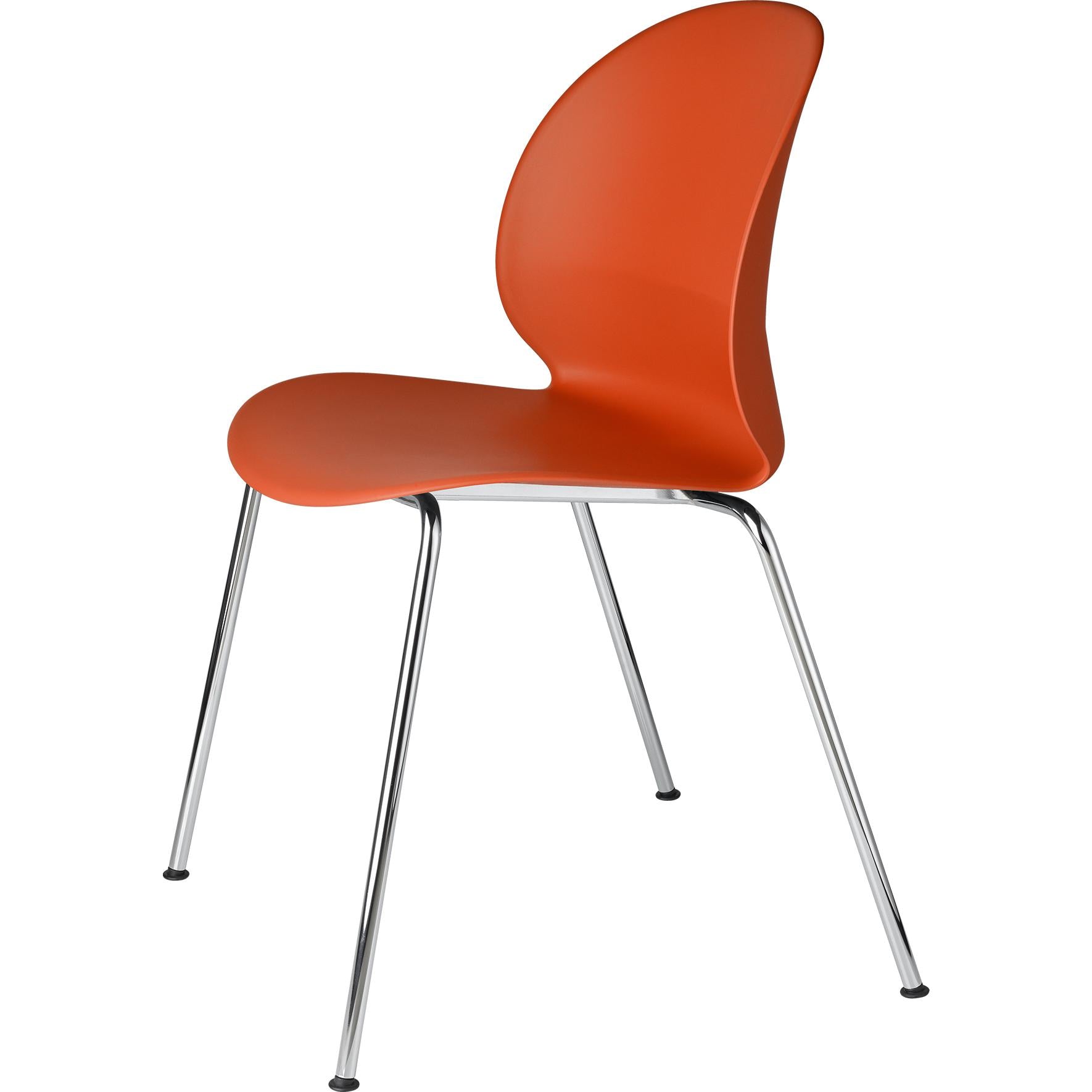 Fritz Hansen N02 Recycle-Stuhl Verchromter Stahl mit 4 Beinen, Orange