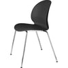 Fritz Hansen N02 Kierrostuoli Chromed Steel 4 Legged, Musta