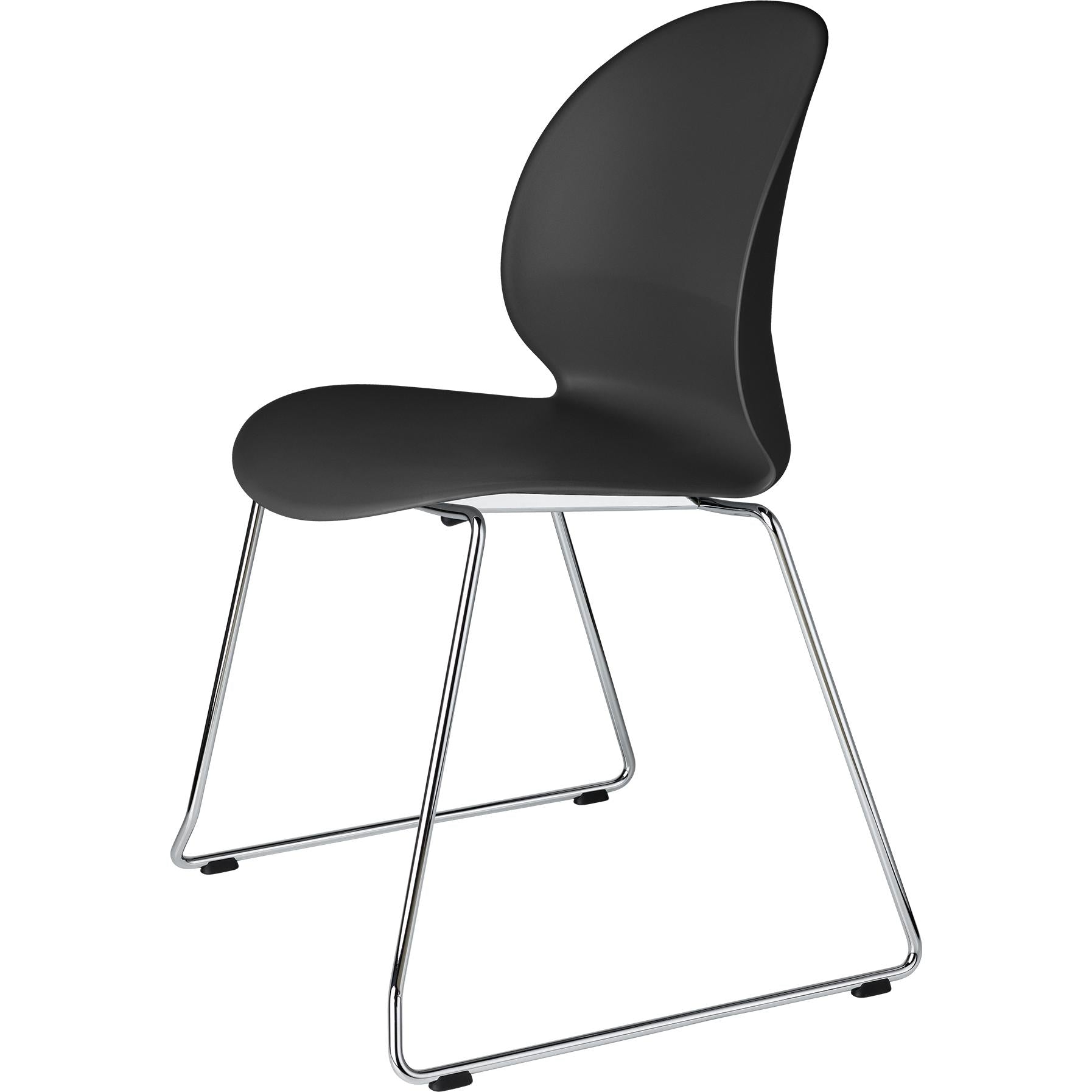 Fritz Hansen N02 Silla de reciclaje de acero cromado, negro