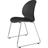 Fritz Hansen N02 Recycle Recycle Chair Chromé acier, noir