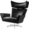 Fritz Hansen Oksen Lounge Chair aluminium, Elegance Black