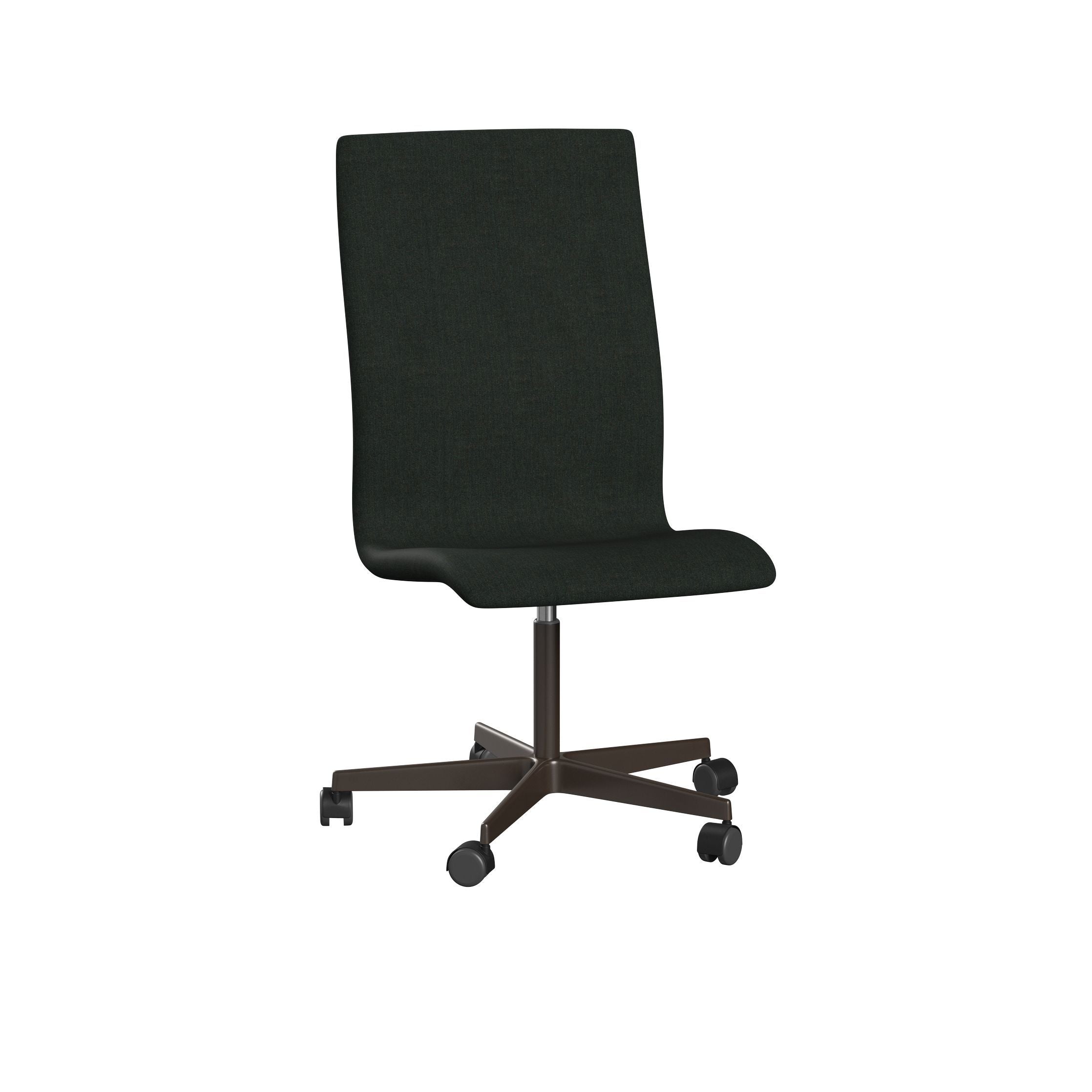 Fritz Hansen Oxford 3173 W sedia a cinque basi armate con ruote bronzo marrone/remix, nero