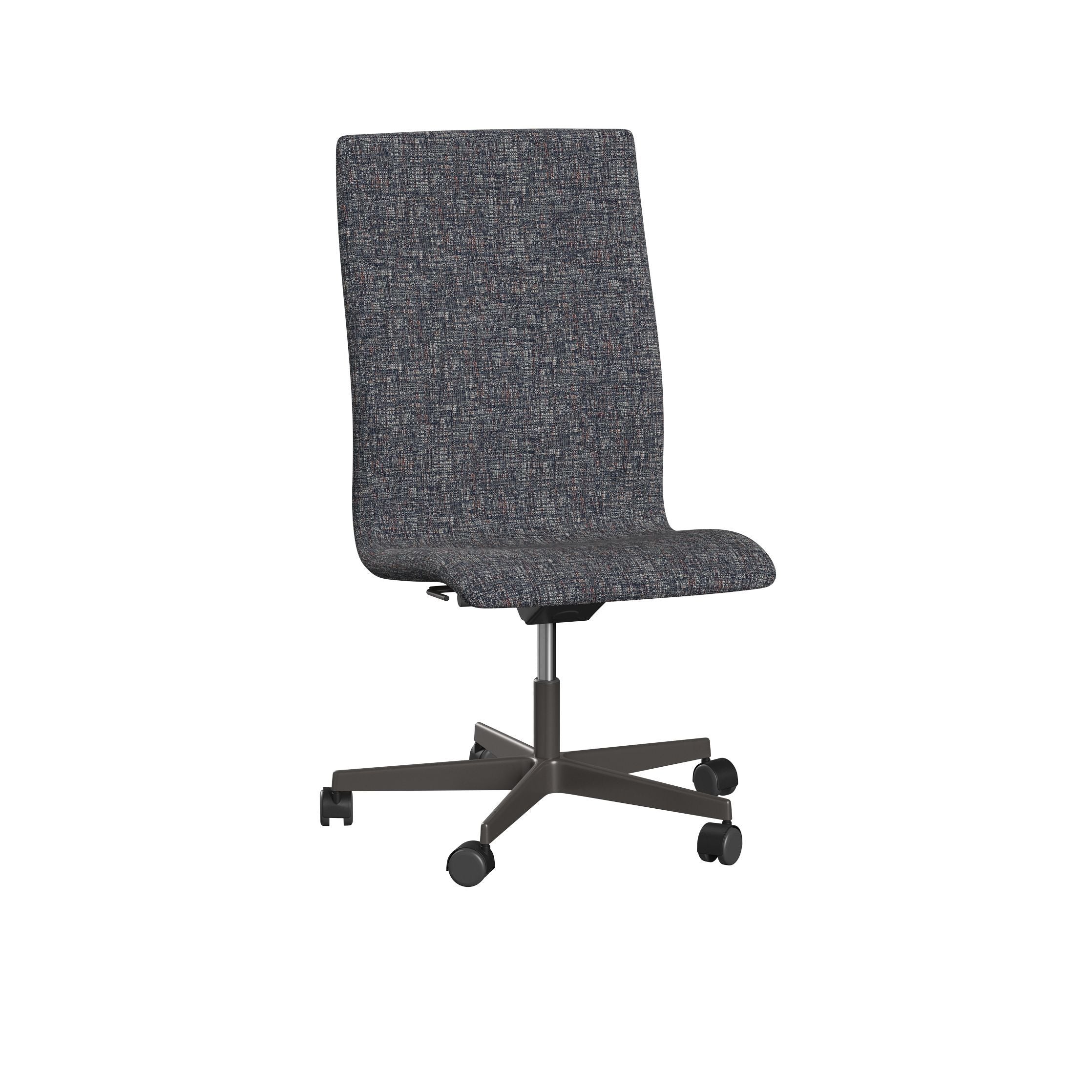 Fritz Hansen Oxford 3193 w chaises cinq bras avec roues graphite chaud / sonar, gris foncé