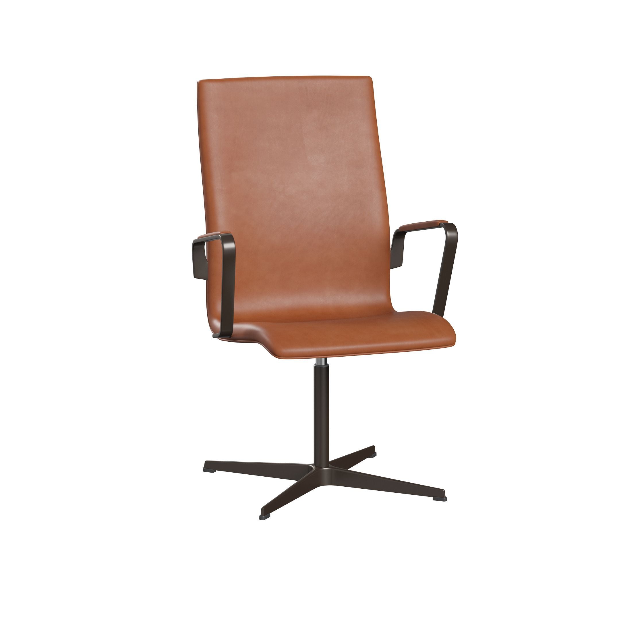 Fritz Hansen Oxford 3243 T lenestol Four Arm Base Brownbronze/Grace, Walnut