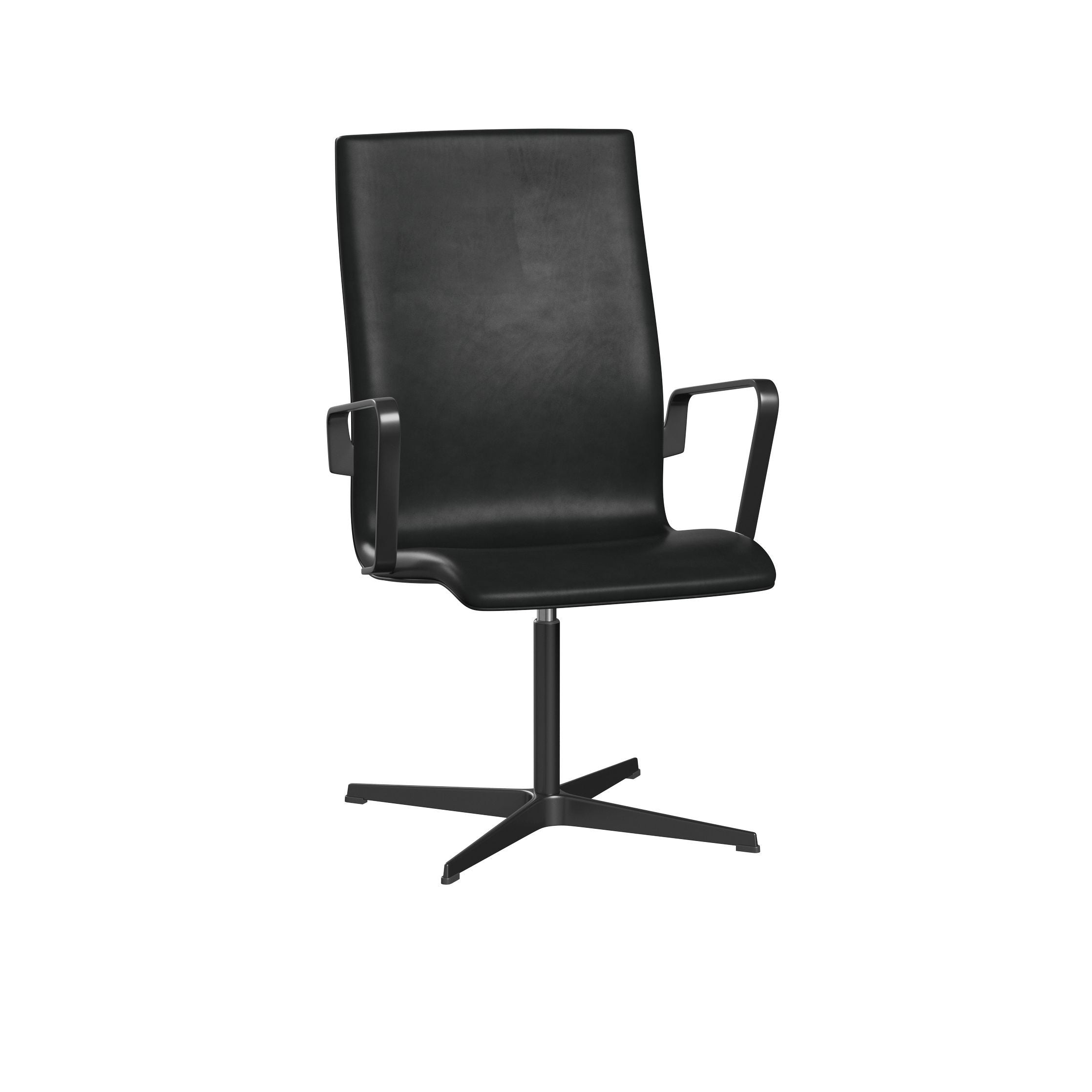 Fritz Hansen Oxford 3243 T poltione a quattro braccia Black Laccati/Grace, Nero