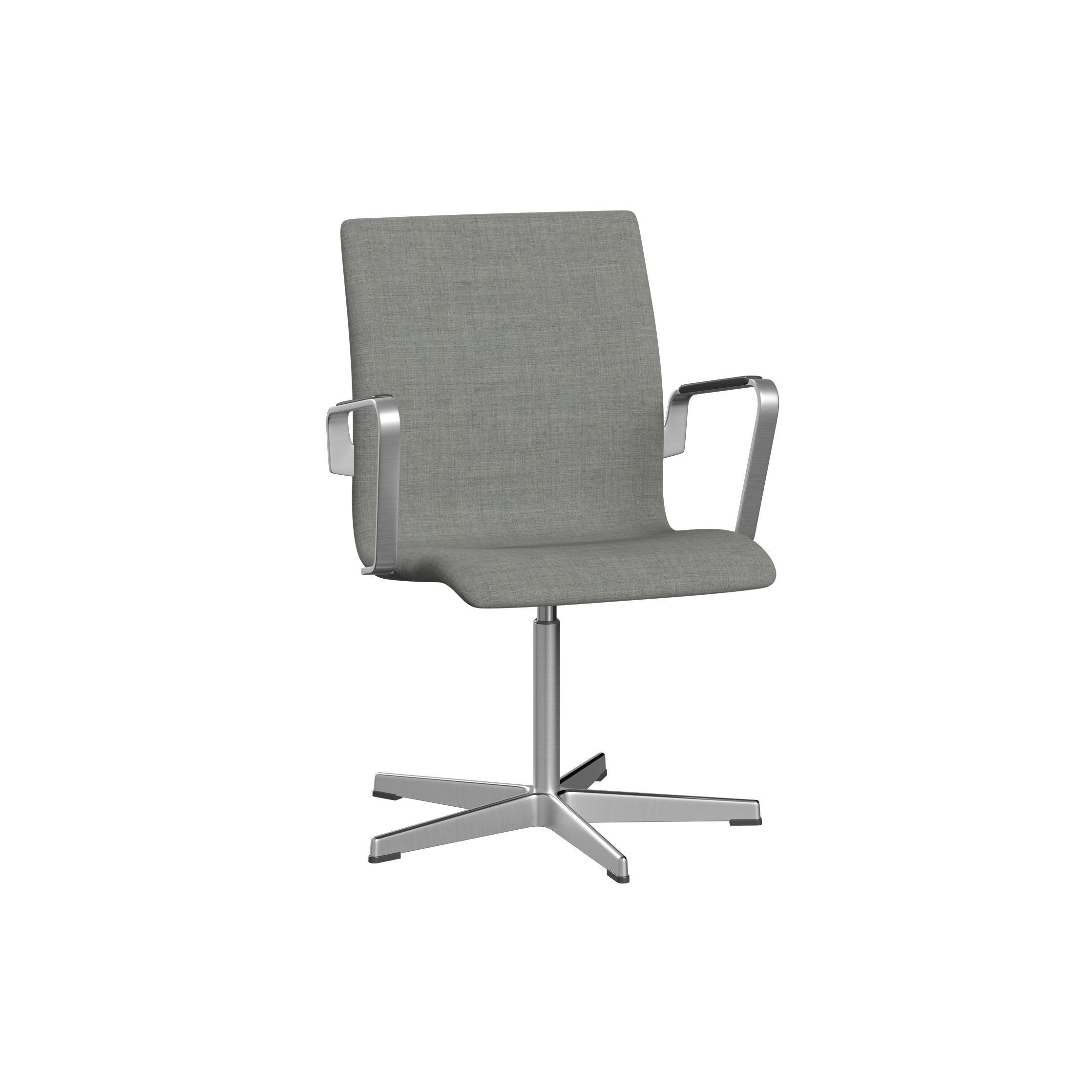 Fritz Hansen Oxford 3271 T Armchair Five Arm Base Satin Borstat aluminium/remix, ljusgrå