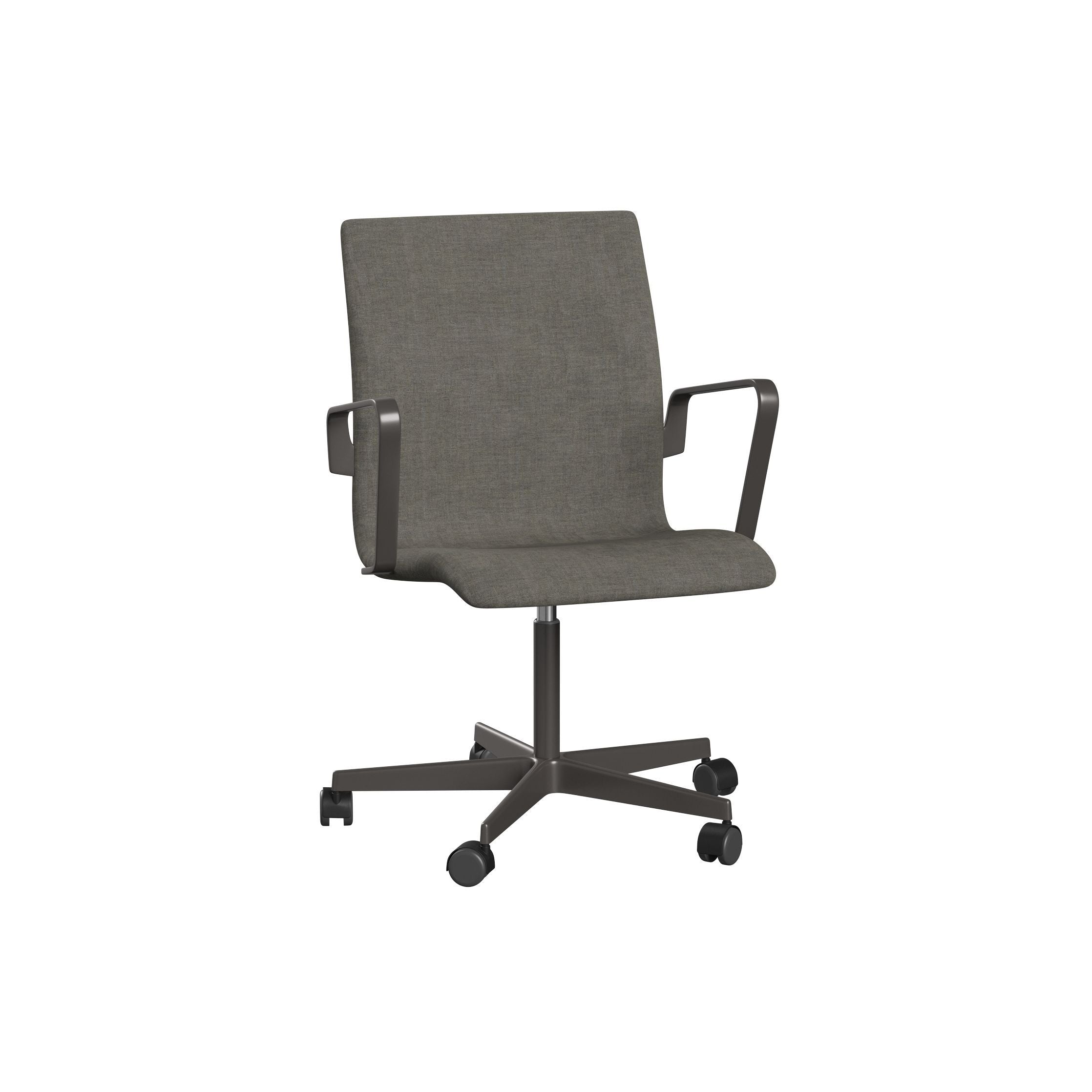 Fritz Hansen Oxford 3271 W lenestol fem arm base med hjul varm grafitt/remix, betong