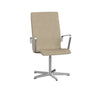 Fritz Hansen Oxford 3273 T lænestol Fem armbase satin børstet aluminium/remix, lys beige