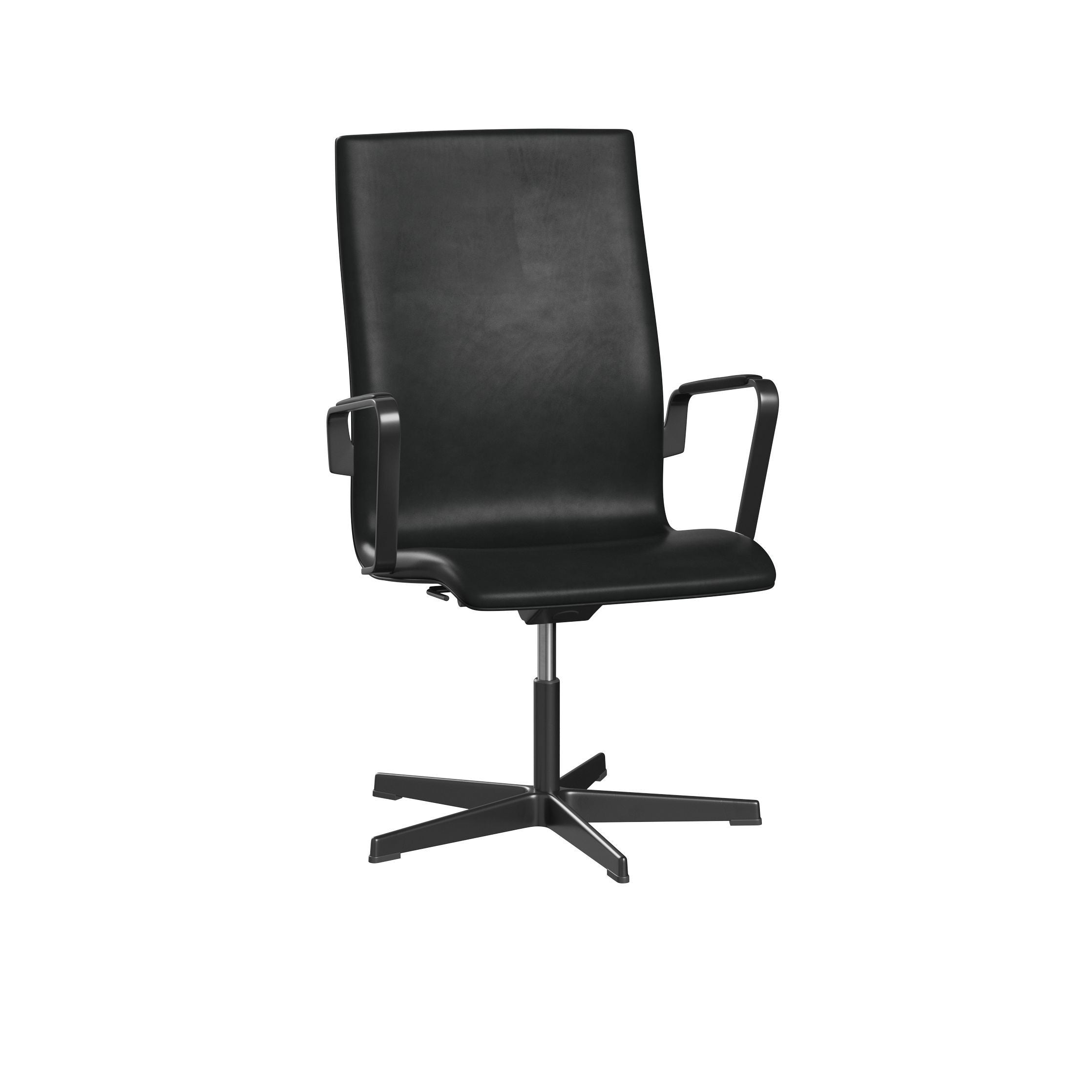 Fritz Hansen Oxford 3293 T fauteuil vijf armbasis zwart gelakt/genade, zwart