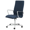 Fritz Hansen Oxford in altezza premium tessuto a poltrona regolabile in mezzo, cerchi blu