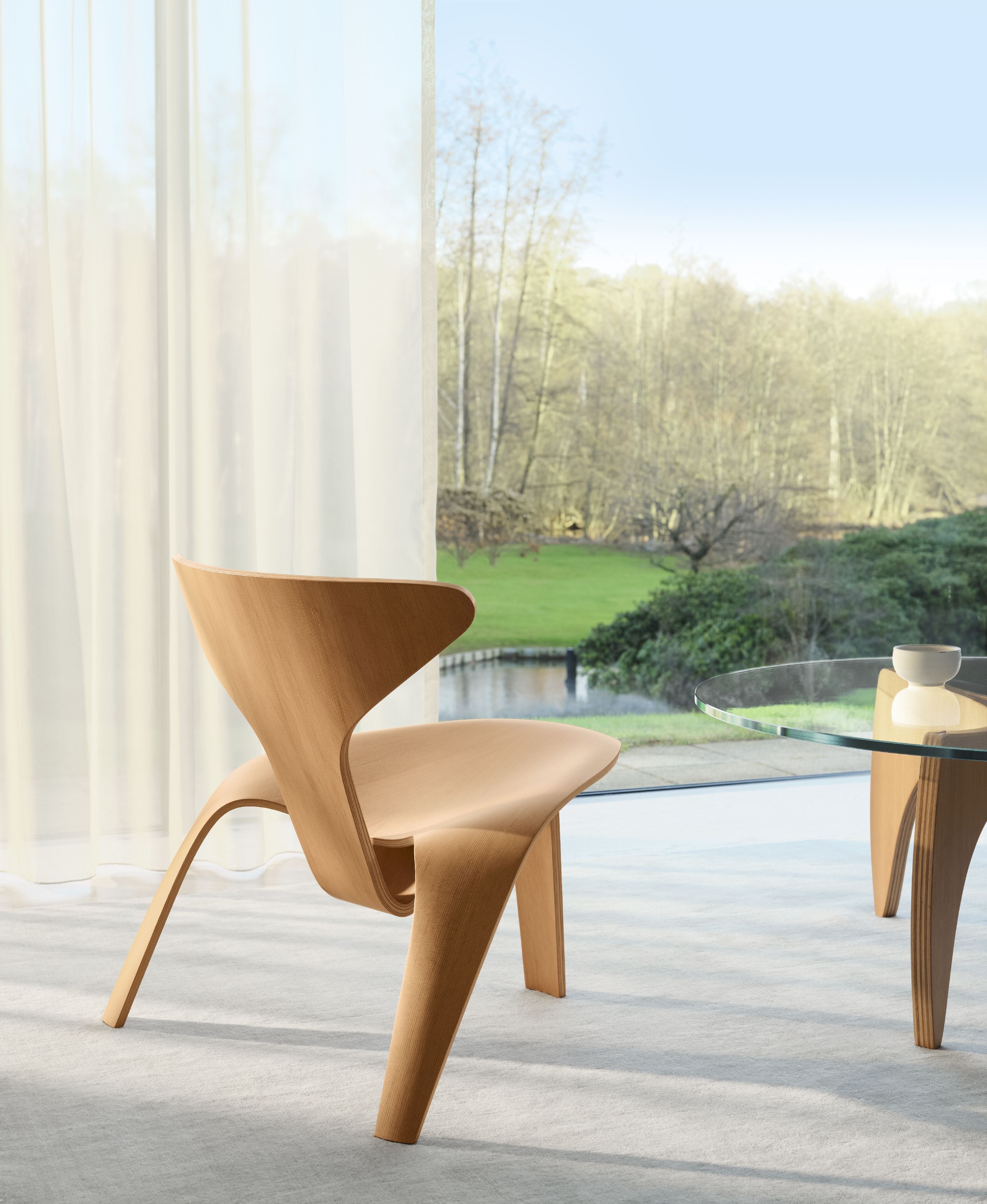 Mesa de café Fritz Hansen Pk60, pino suizo de piedra