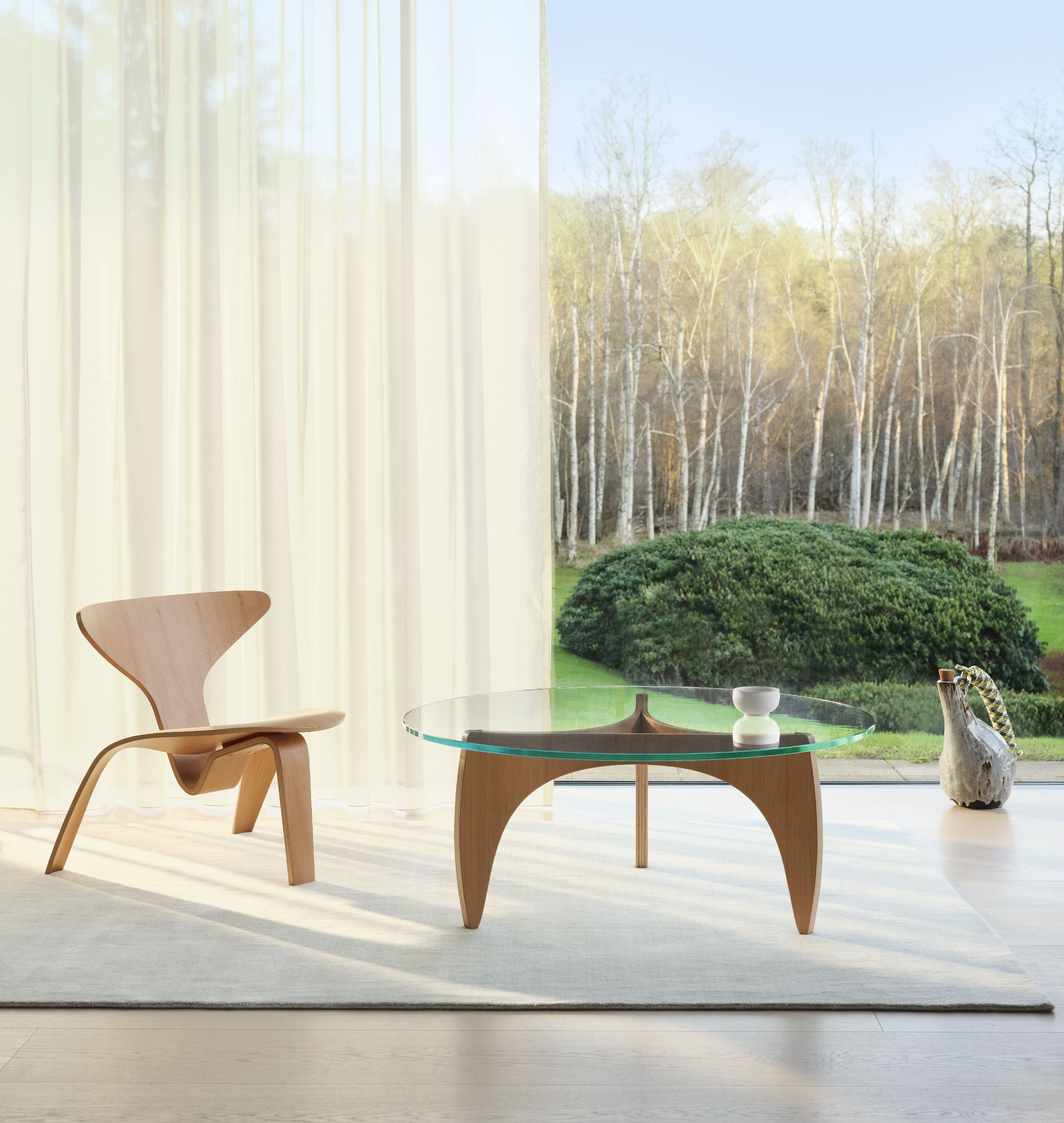 Mesa de café Fritz Hansen Pk60, pino suizo de piedra