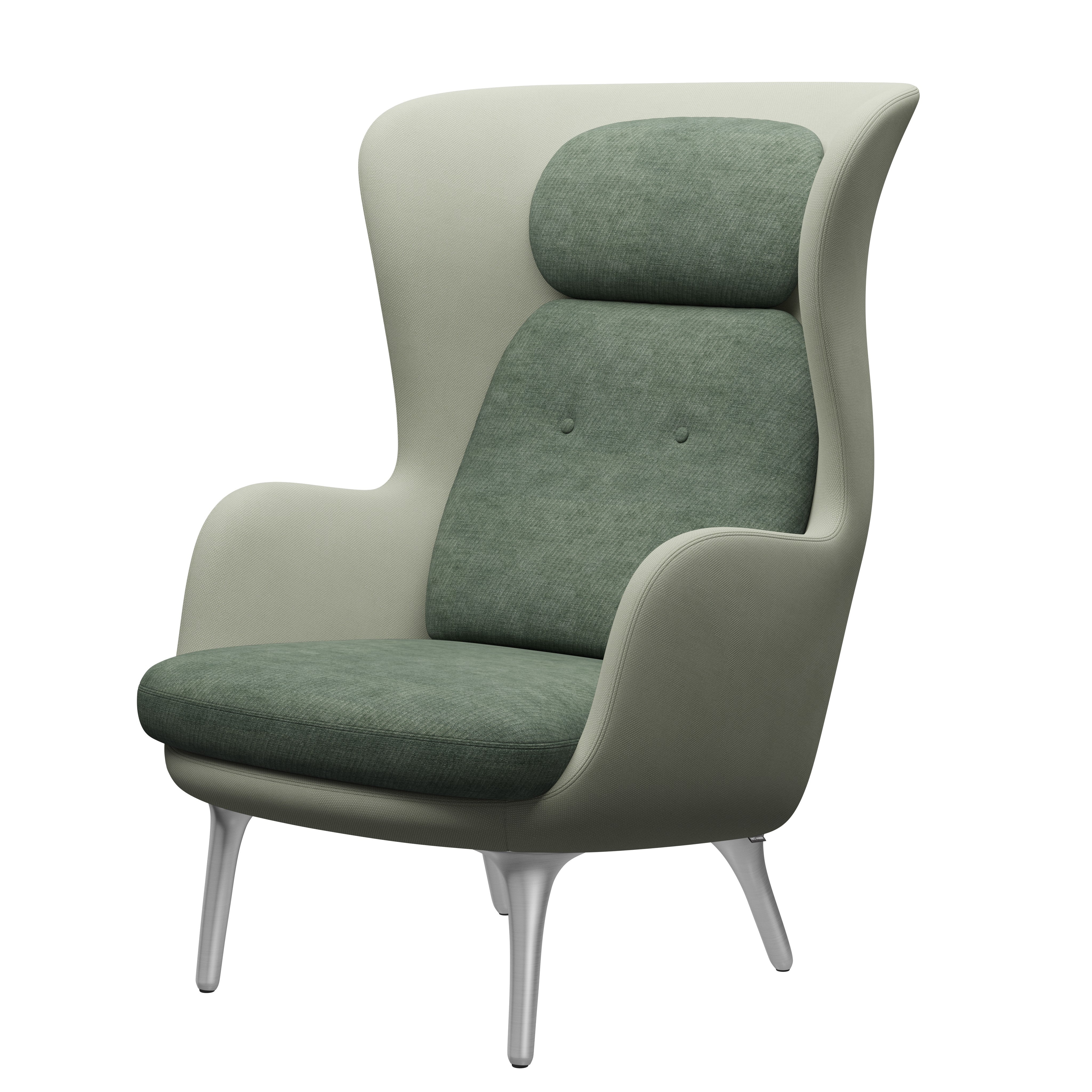 Fritz Hansen RO Silla de salón de aluminio, menta verde